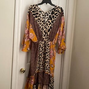 Animal print hi low dress